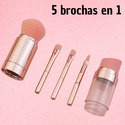 5 EN 1 BROCHAS PARA MAQUILLAJE EXPERTO PORTATILES