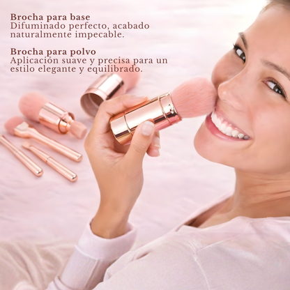 5 EN 1 BROCHAS PARA MAQUILLAJE EXPERTO PORTATILES
