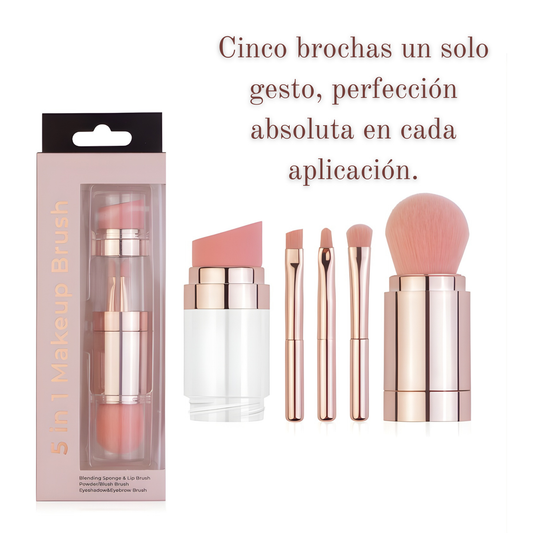 5 EN 1 BROCHAS PARA MAQUILLAJE EXPERTO PORTATILES